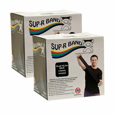 SUP-R BAND Latex Free Exercise Band, 100 yards - Black, 2PK Sup-R-Band-10-6335